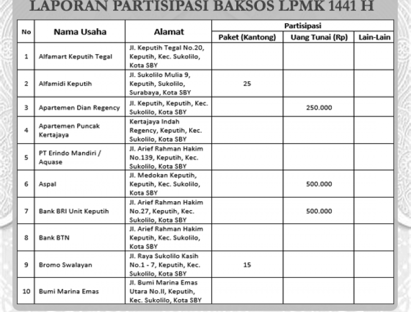 laporan partisipan